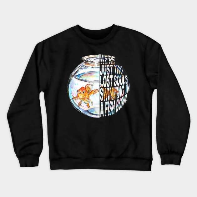 WISH YOU WERE FISH Crewneck Sweatshirt by Vansa Design